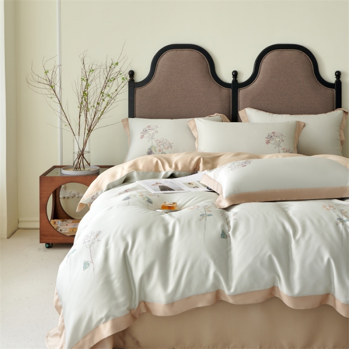 91家纺网 家纺一手货源 找家纺 2023新款印花天丝四件套 春日