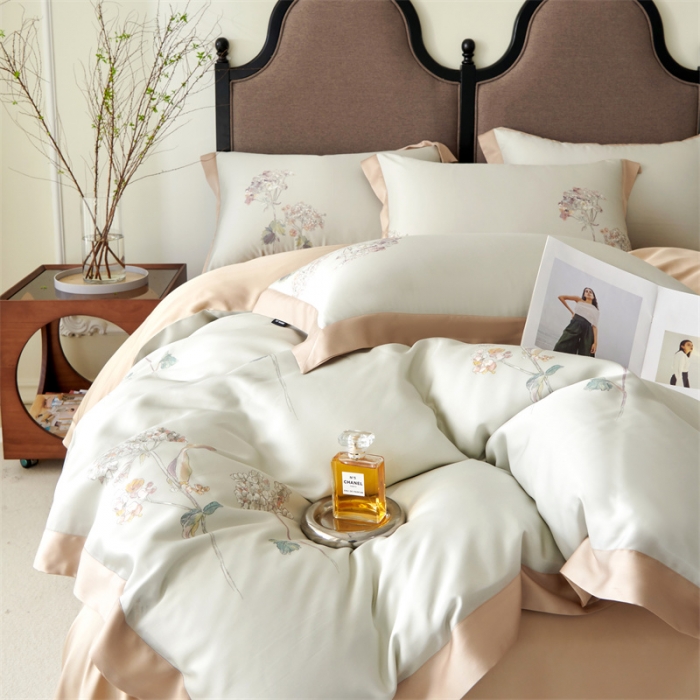 91家纺网 家纺一手货源 找家纺 2023新款印花天丝四件套 春日