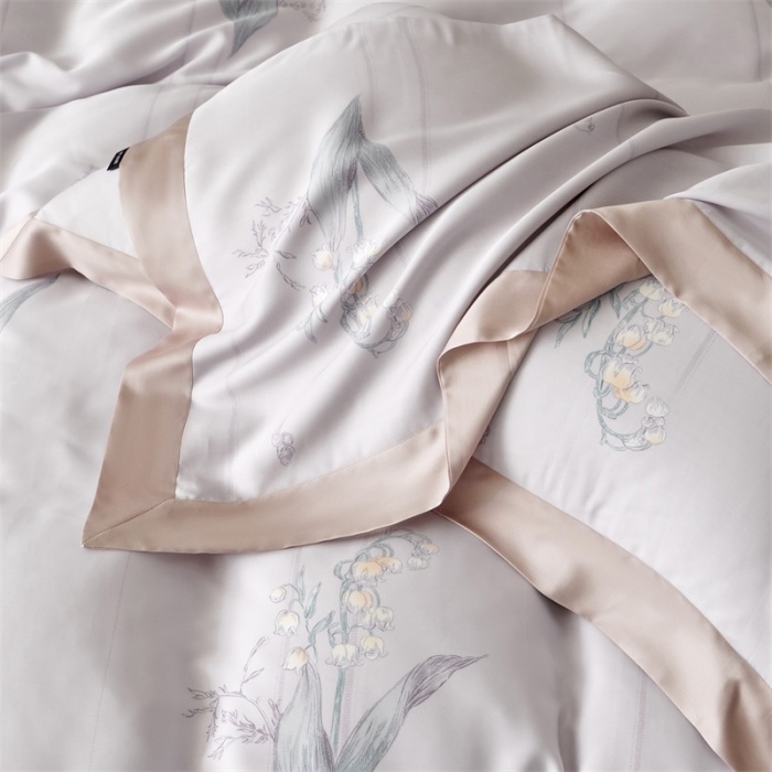 91家纺网 家纺一手货源 找家纺 2023新款印花天丝四件套 暮雨