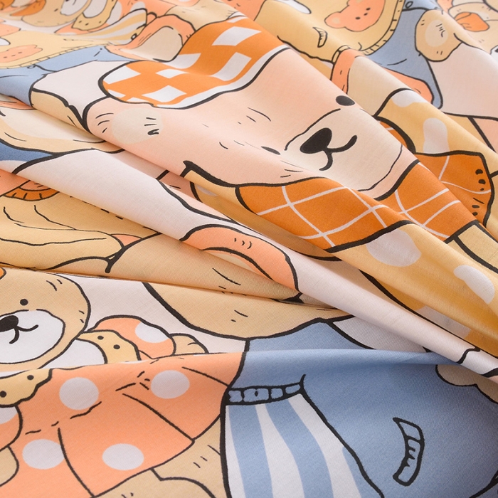 91家纺网 家纺一手货源 找家纺 启优 2023新款 全棉单床单 卡通世界