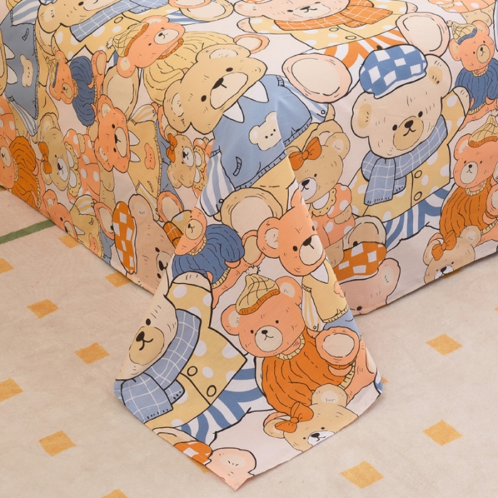 91家纺网 家纺一手货源 找家纺 启优 2023新款 全棉单床单 卡通世界