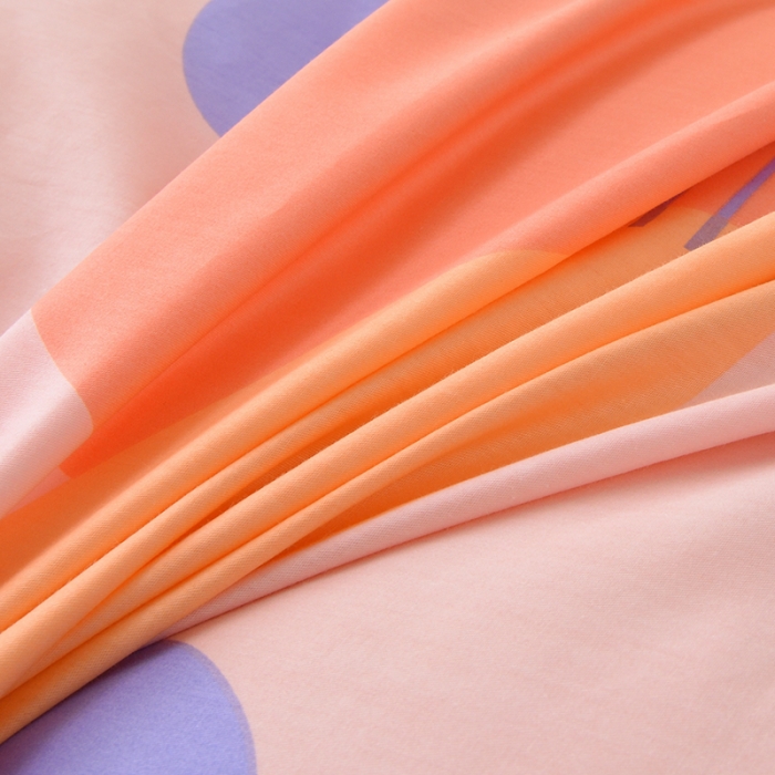 91家纺网 家纺一手货源 找家纺 启优 2023新款 全棉单床单 橘色幻想