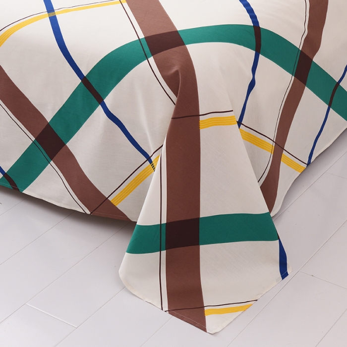 91家纺网 家纺一手货源 找家纺 启优 2023新款 全棉单床单 格韵