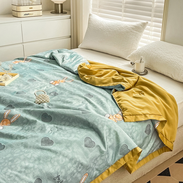 91家纺网 家纺一手货源 找家纺 （总）亚龙 2023新款水洗真丝夏被四件套