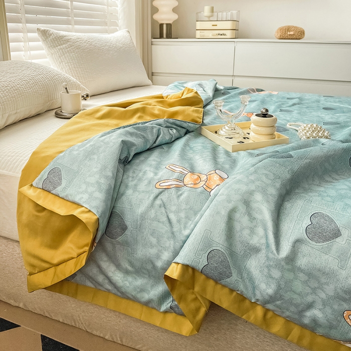 91家纺网 家纺一手货源 找家纺 （总）亚龙 2023新款水洗真丝夏被四件套