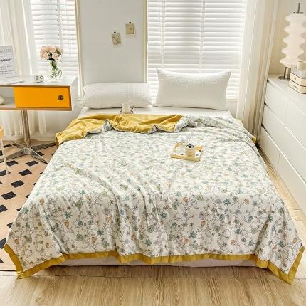 亚龙 2023新款水洗真丝夏被四件套 花开幽梦