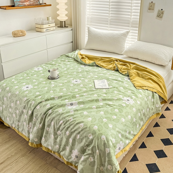 91家纺网 家纺一手货源 找家纺 亚龙 2023新款水洗真丝夏被四件套 硕果累累