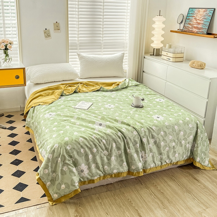 91家纺网 家纺一手货源 找家纺 亚龙 2023新款水洗真丝夏被四件套 硕果累累