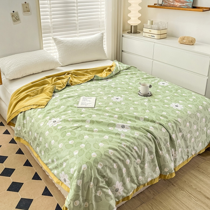 91家纺网 家纺一手货源 找家纺 亚龙 2023新款水洗真丝夏被四件套 硕果累累