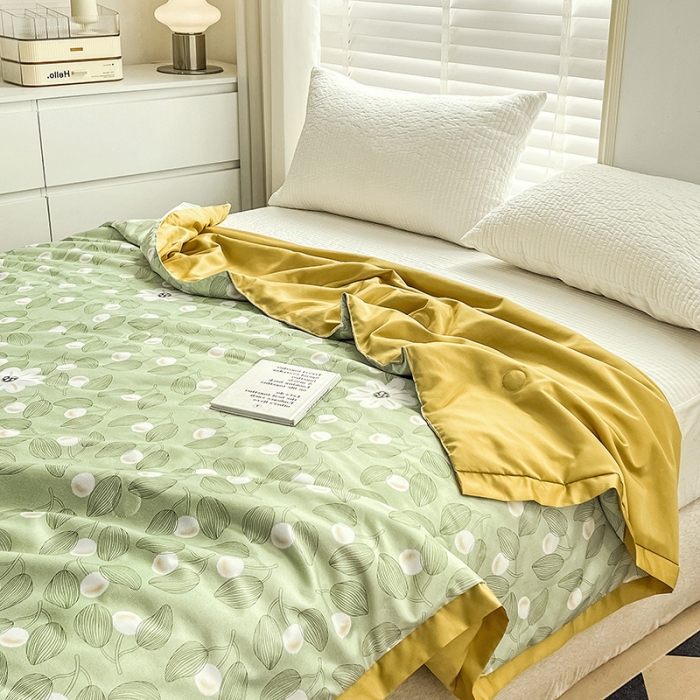 91家纺网 家纺一手货源 找家纺 亚龙 2023新款水洗真丝夏被四件套 硕果累累