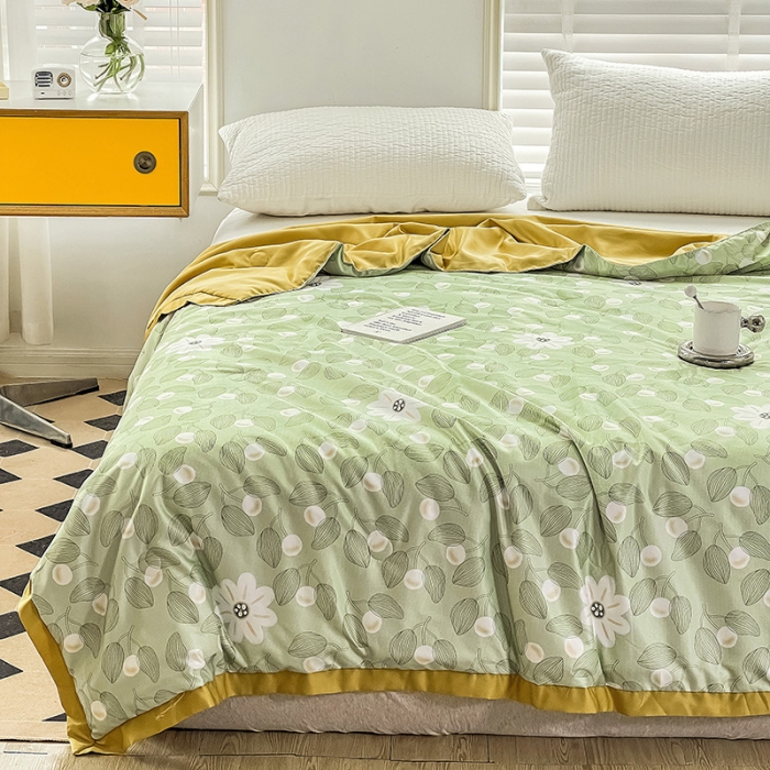 91家纺网 家纺一手货源 找家纺 亚龙 2023新款水洗真丝夏被四件套 硕果累累