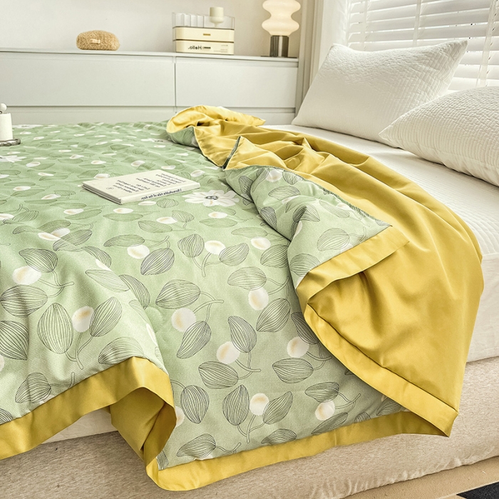 91家纺网 家纺一手货源 找家纺 亚龙 2023新款水洗真丝夏被四件套 硕果累累