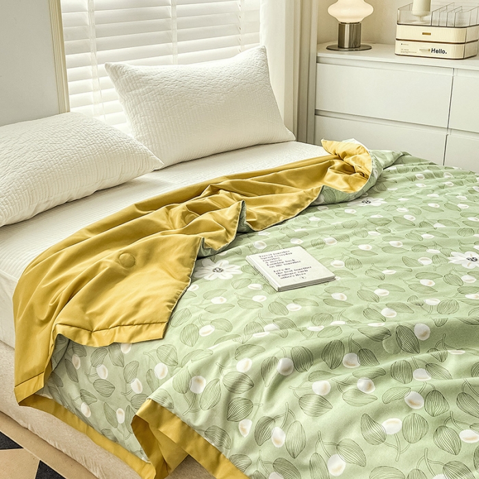 91家纺网 家纺一手货源 找家纺 亚龙 2023新款水洗真丝夏被四件套 硕果累累