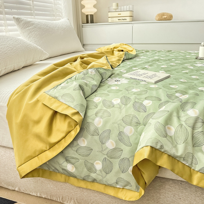 91家纺网 家纺一手货源 找家纺 亚龙 2023新款水洗真丝夏被四件套 硕果累累