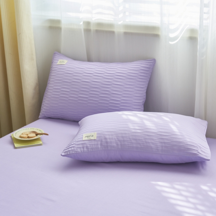 91家纺网 家纺一手货源 找家纺 畅销被业2024新款直播爆款泡泡纱夏被夏凉被空调被四件套 浅紫色