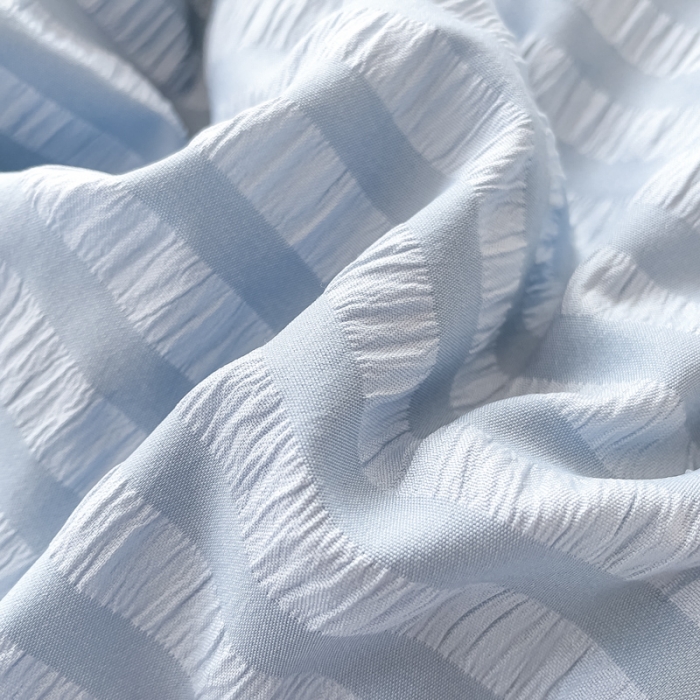 91家纺网 家纺一手货源 找家纺 赫本家纺2025新款泡泡纱夏被 夏被四件套 微蓝