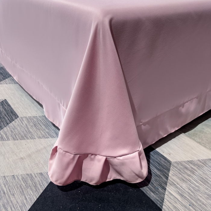 91家纺网 家纺一手货源 找家纺 靓生活 2023新款纯色轻奢水洗磨毛绣花四件套-爱情玫瑰 爱情玫瑰-粉色