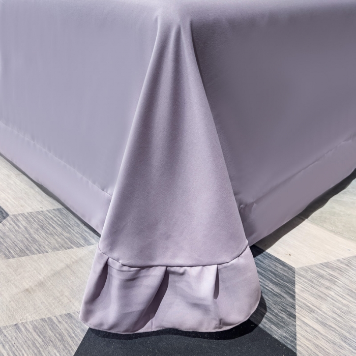 91家纺网 家纺一手货源 找家纺 靓生活 2023新款纯色轻奢水洗磨毛绣花四件套-爱情玫瑰 爱情玫瑰-浅紫