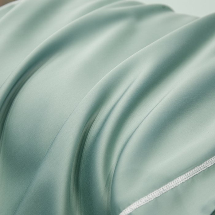 91家纺网 家纺一手货源 找家纺 新款100s兰晶精天丝床笠 海盐蓝