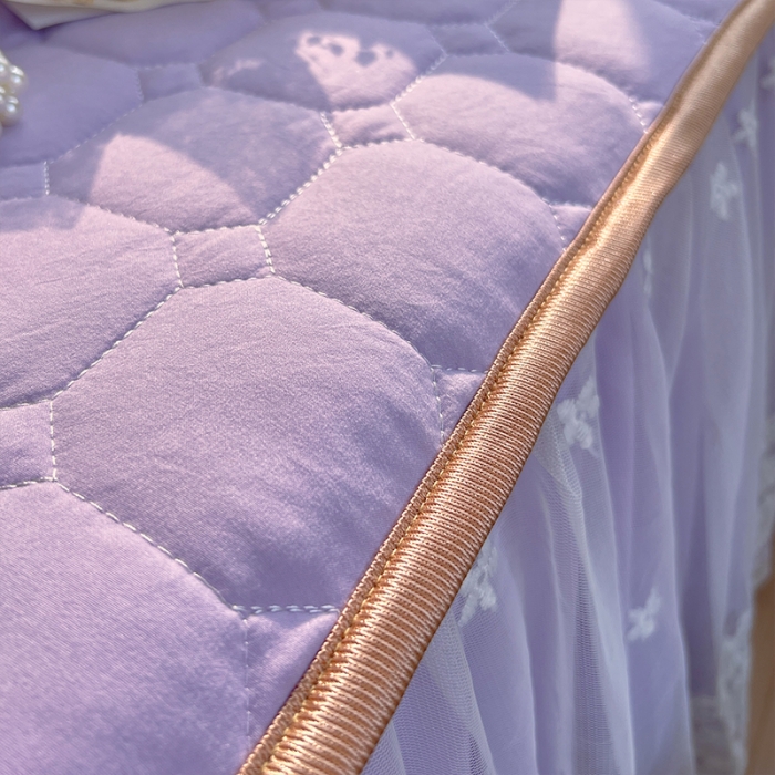 91家纺网 家纺一手货源 找家纺 （总）罗艺轩 2024新款 泡泡纱夹棉床裙白雪公主系列四件套