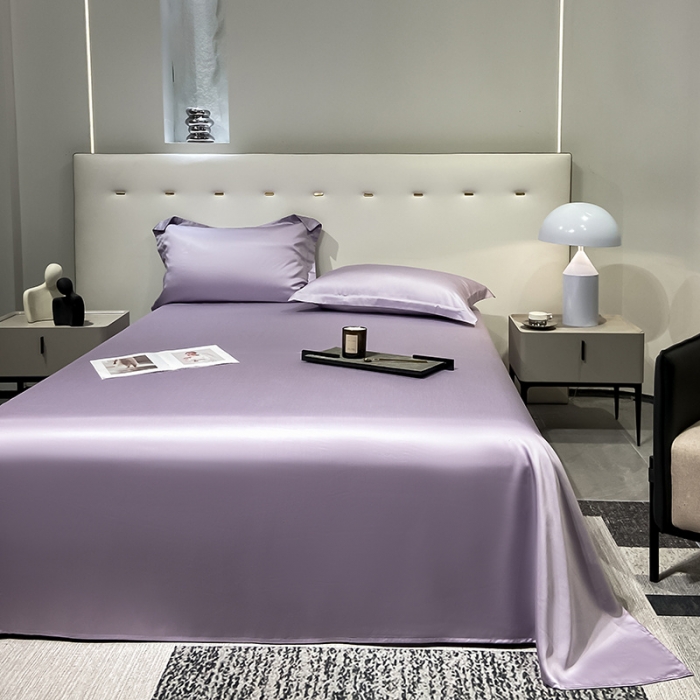 91家纺网 家纺一手货源 找家纺 涵宸家纺2023新款天丝TM纯色-单床单 单床单-淡雅紫