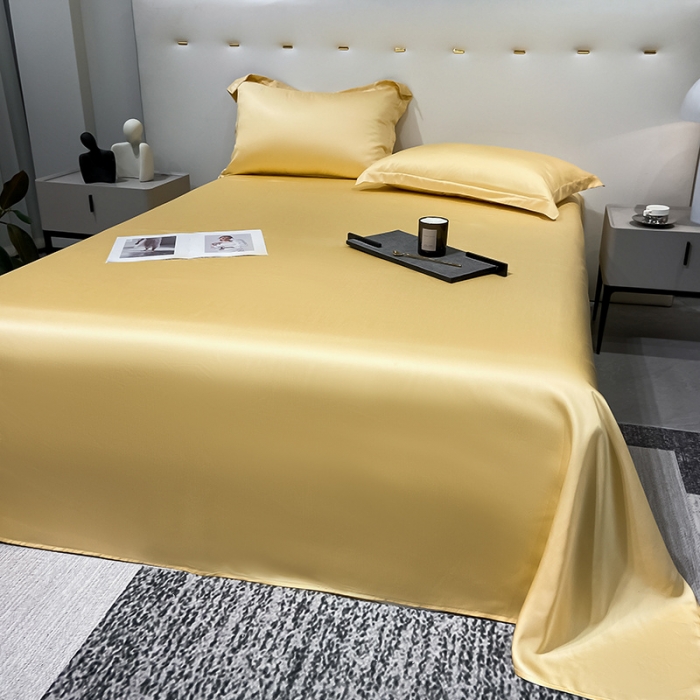 91家纺网 家纺一手货源 找家纺 涵宸家纺2023新款天丝TM纯色-单床单 单床单-锦黄