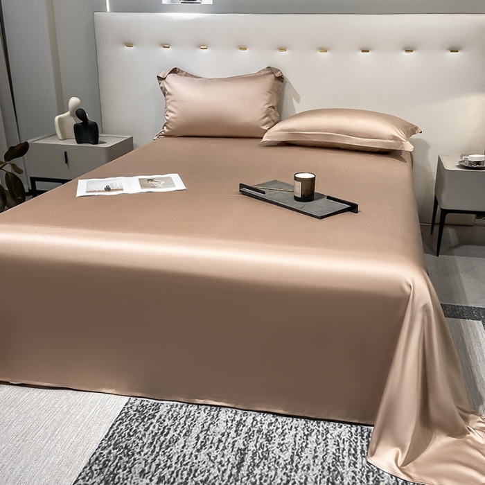 91家纺网 家纺一手货源 找家纺 涵宸家纺2023新款天丝TM纯色-单床单 单床单-可可棕