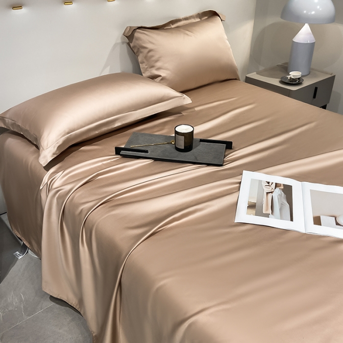 91家纺网 家纺一手货源 找家纺 涵宸家纺2023新款天丝TM纯色-单床单 单床单-可可棕