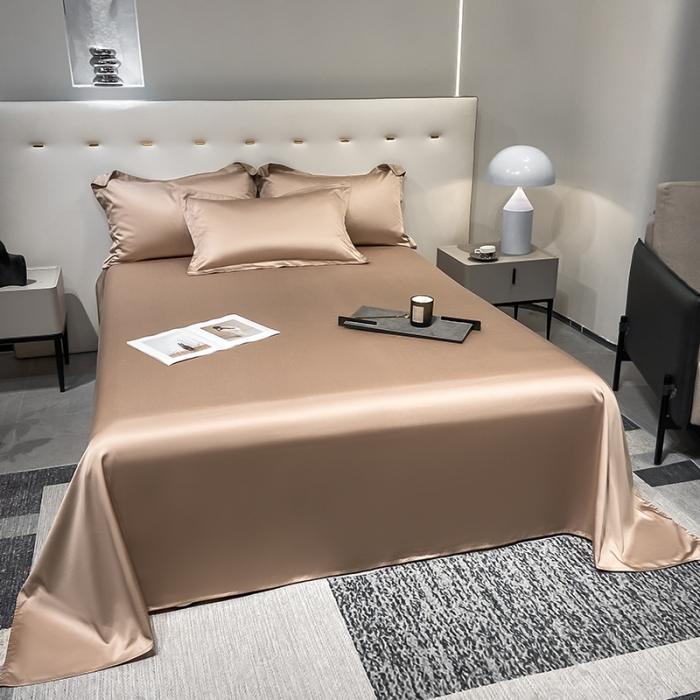 91家纺网 家纺一手货源 找家纺 涵宸家纺2023新款天丝TM纯色-单床单 单床单-可可棕