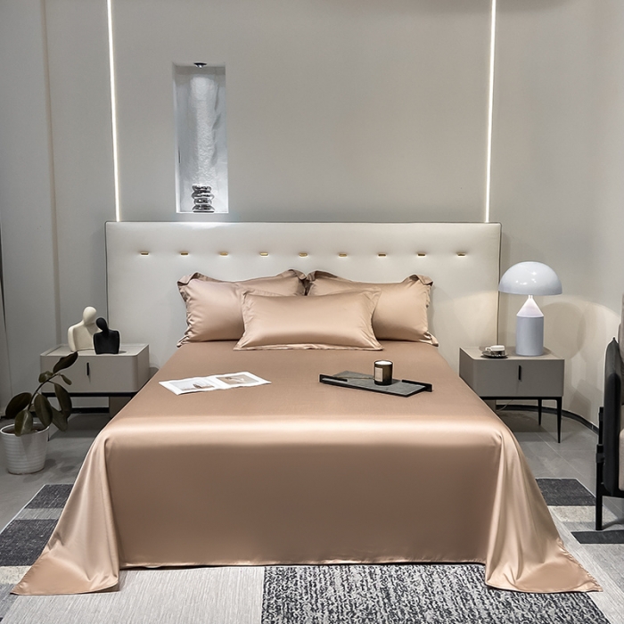 91家纺网 家纺一手货源 找家纺 涵宸家纺2023新款天丝TM纯色-单床单 单床单-可可棕