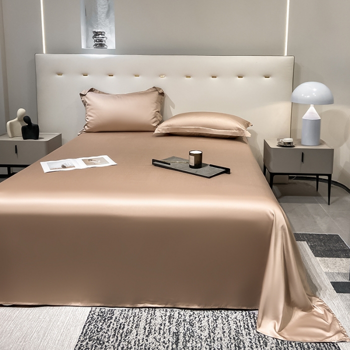 91家纺网 家纺一手货源 找家纺 涵宸家纺2023新款天丝TM纯色-单床单 单床单-可可棕