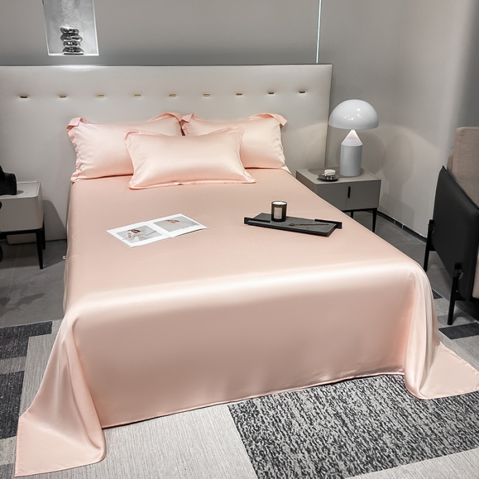 91家纺网 家纺一手货源 找家纺 涵宸家纺2023新款天丝TM纯色-单床单 单床单-蜜桃粉