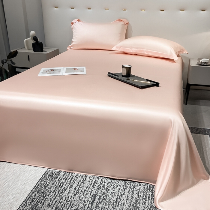 91家纺网 家纺一手货源 找家纺 涵宸家纺2023新款天丝TM纯色-单床单 单床单-蜜桃粉