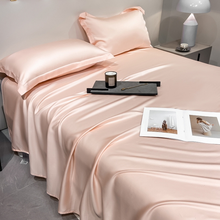 91家纺网 家纺一手货源 找家纺 涵宸家纺2023新款天丝TM纯色-单床单 单床单-蜜桃粉