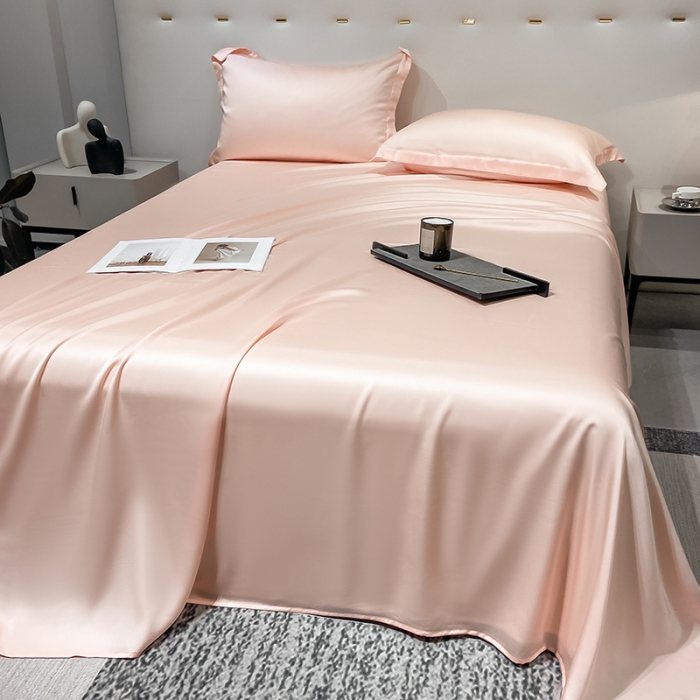 91家纺网 家纺一手货源 找家纺 涵宸家纺2023新款天丝TM纯色-单床单 单床单-蜜桃粉