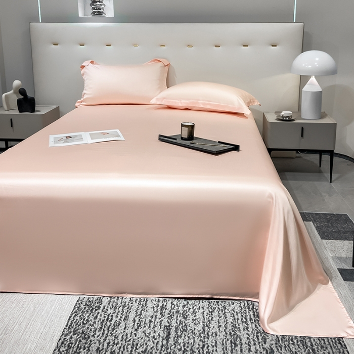 91家纺网 家纺一手货源 找家纺 涵宸家纺2023新款天丝TM纯色-单床单 单床单-蜜桃粉