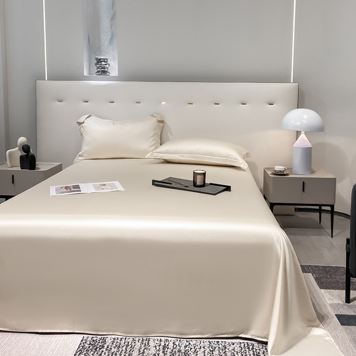 91家纺网 家纺一手货源 找家纺 涵宸家纺2023新款天丝TM纯色-单床单 单床单-奶昔