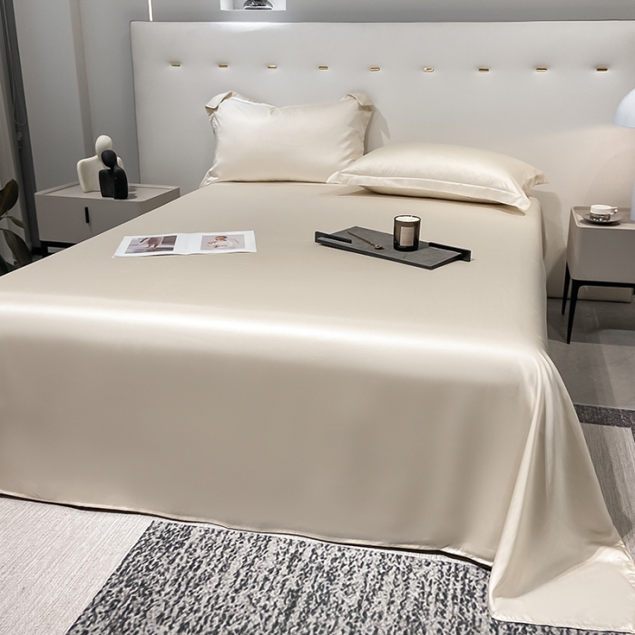 91家纺网 家纺一手货源 找家纺 涵宸家纺2023新款天丝TM纯色-单床单 单床单-奶昔