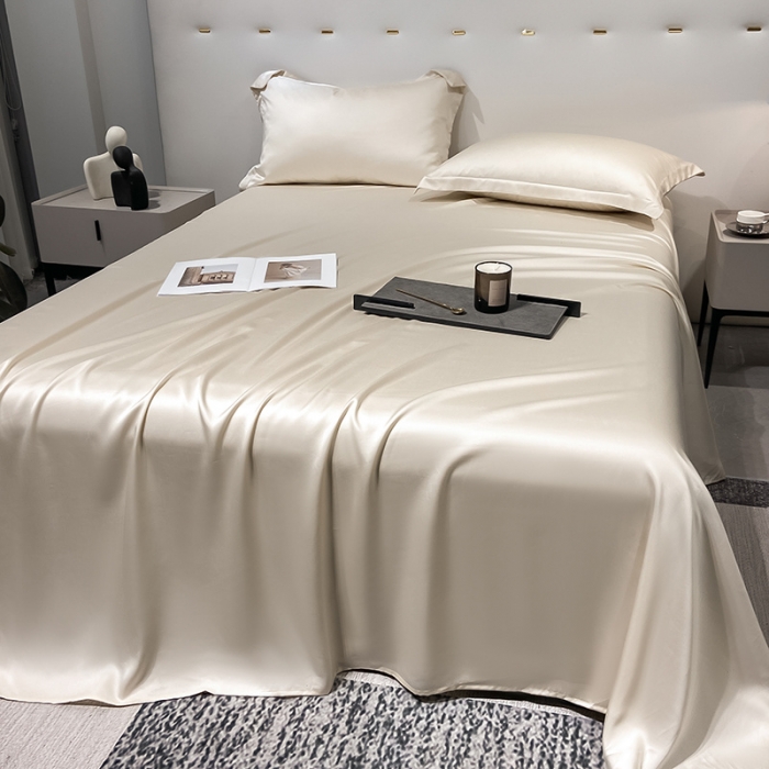 91家纺网 家纺一手货源 找家纺 涵宸家纺2023新款天丝TM纯色-单床单 单床单-奶昔