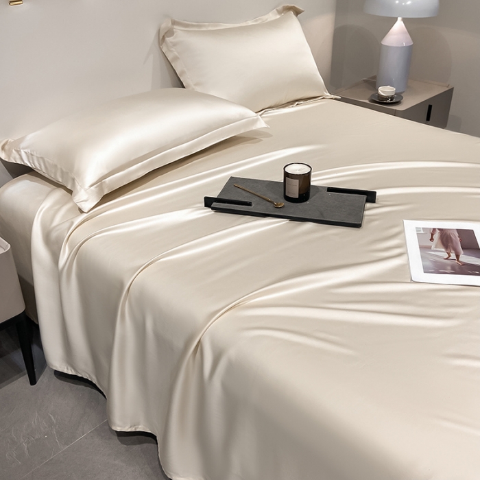 91家纺网 家纺一手货源 找家纺 涵宸家纺2023新款天丝TM纯色-单床单 单床单-奶昔