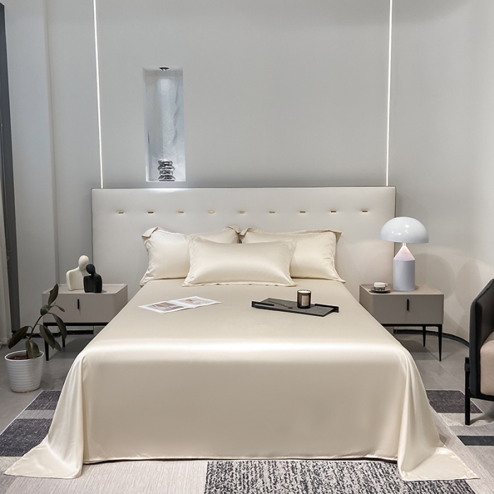 91家纺网 家纺一手货源 找家纺 涵宸家纺2023新款天丝TM纯色-单床单 单床单-奶昔