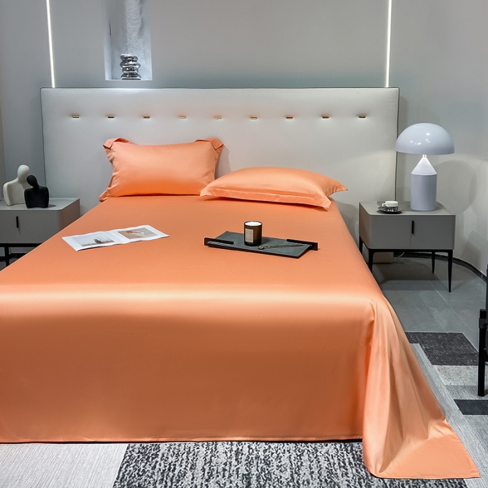 91家纺网 家纺一手货源 找家纺 涵宸家纺2023新款天丝TM纯色-单床单 单床单-暖橙