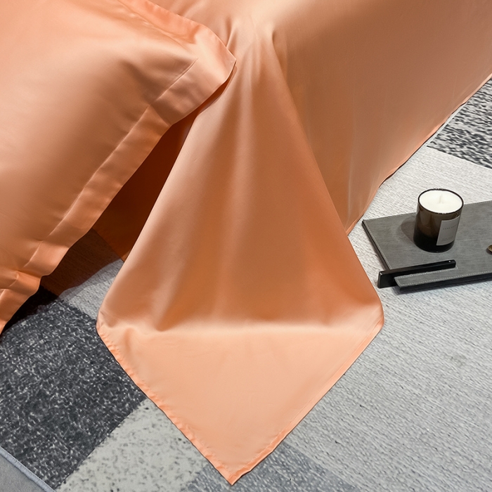 91家纺网 家纺一手货源 找家纺 涵宸家纺2023新款天丝TM纯色-单床单 单床单-暖橙