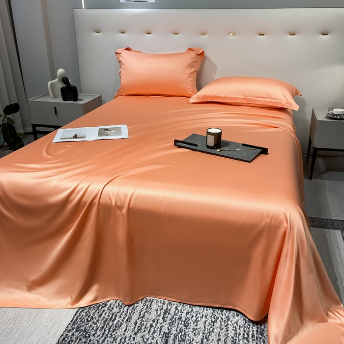 91家纺网 家纺一手货源 找家纺 涵宸家纺2023新款天丝TM纯色-单床单 单床单-暖橙