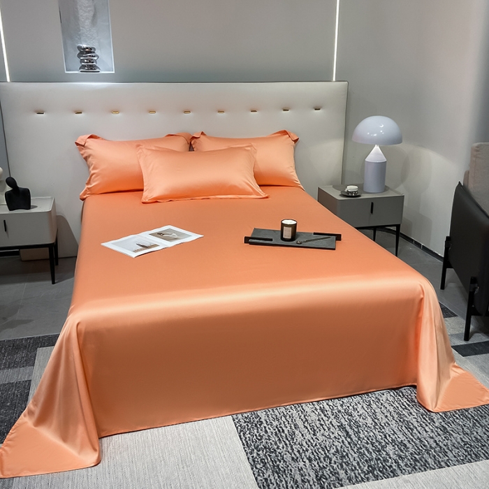 91家纺网 家纺一手货源 找家纺 涵宸家纺2023新款天丝TM纯色-单床单 单床单-暖橙
