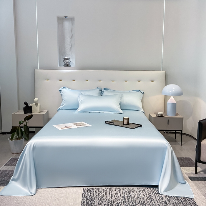 91家纺网 家纺一手货源 找家纺 涵宸家纺2023新款天丝TM纯色-单床单 单床单-晴天兰