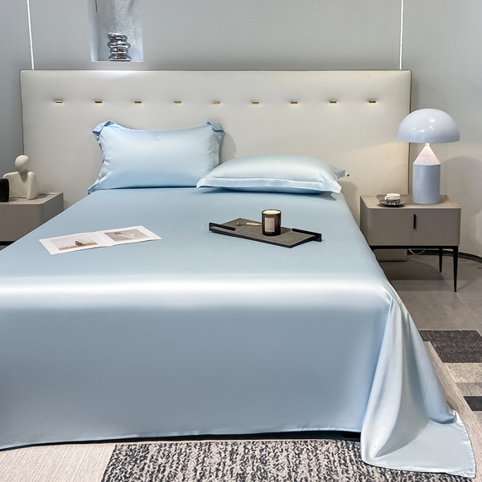 91家纺网 家纺一手货源 找家纺 涵宸家纺2023新款天丝TM纯色-单床单 单床单-晴天兰