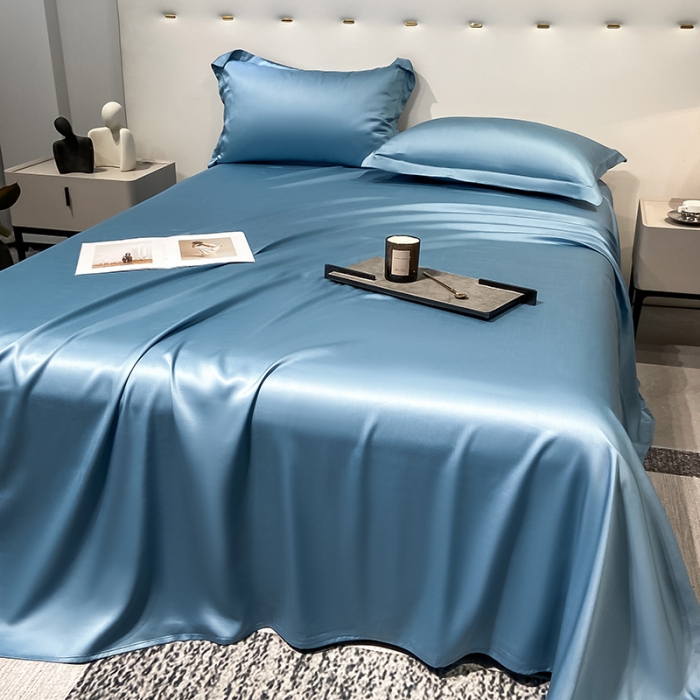 91家纺网 家纺一手货源 找家纺 涵宸家纺2023新款天丝TM纯色-单床单 单床单-深海蓝