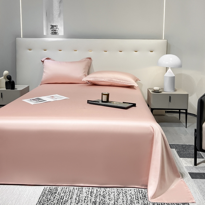 91家纺网 家纺一手货源 找家纺 涵宸家纺2023新款天丝TM纯色-单床单 单床单-香奈粉