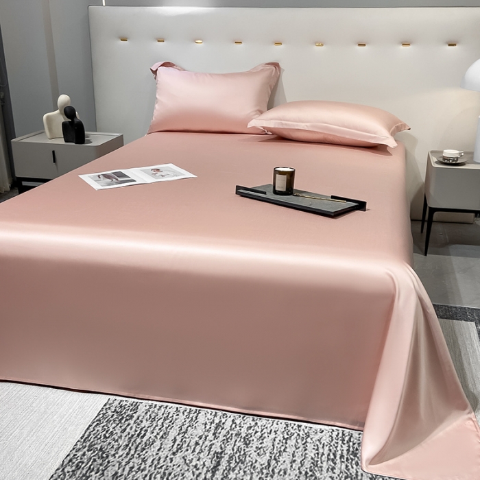 91家纺网 家纺一手货源 找家纺 涵宸家纺2023新款天丝TM纯色-单床单 单床单-香奈粉